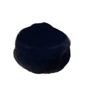 Everitt Faux Fur Black Brim Hat